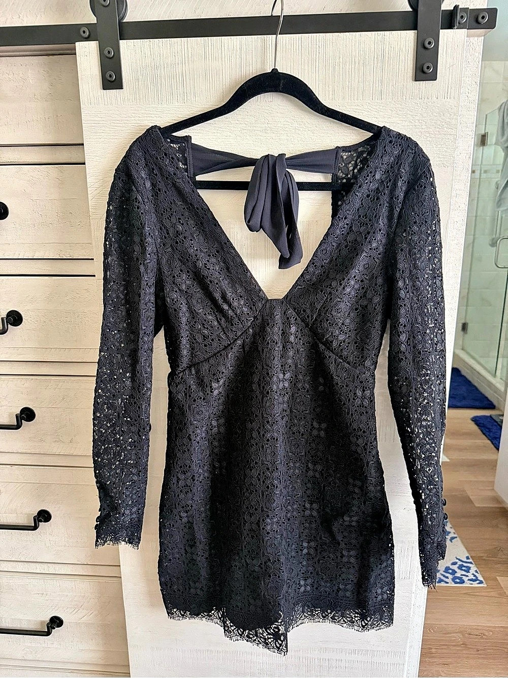 Free People Farrow Romper Black Lace Mini Dress